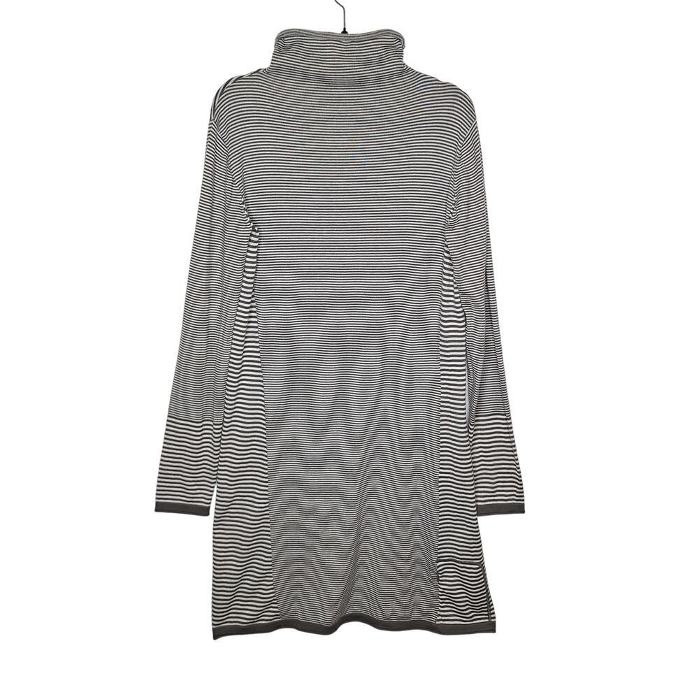 Title Nine Waybetta Striped Sweater Dress Medium Travel Mockneck Style 140978
